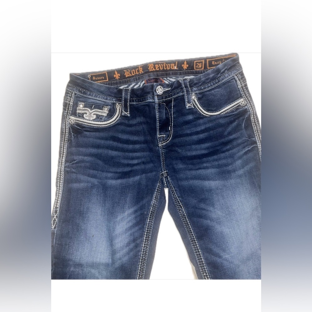 Rock Revival Sukara Easy Crop Dark Wash Jeans - Picture 3 of 8